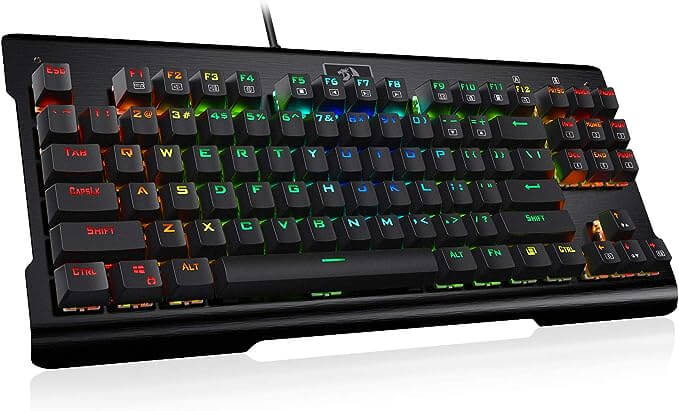 Redragon K561 Vishnu Mechanical Gaming Keyboard, Anti-ghosting 87 Keys, RGB Backlit, Wired Compact Keyboard with Clicky Blue Switches for Laptop, Windows, PC Games Redragon K561 Vishnu Mechanical Gaming Keyboard, Anti-ghosting 87 Keys, RGB Backlit, Wired Compact Keyboard with Clicky Blue Switches for Laptop, Windows, PC Games